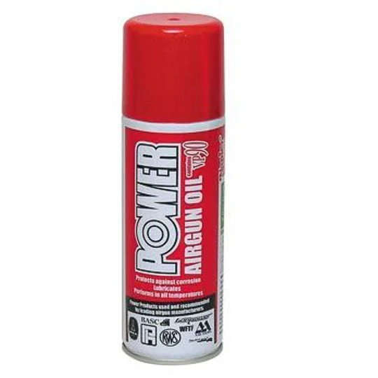 Napier Power Airgun Oil on a gunsmith's workshop bench.