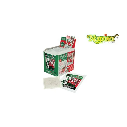 Napier Super VP90 corrosion inhibitor sachets for protecting shotguns, rifles and airguns from rust during storage in gun cabinets and safes.