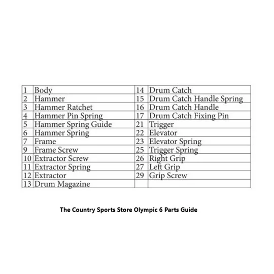 Olympic 6 Starter Spare Parts