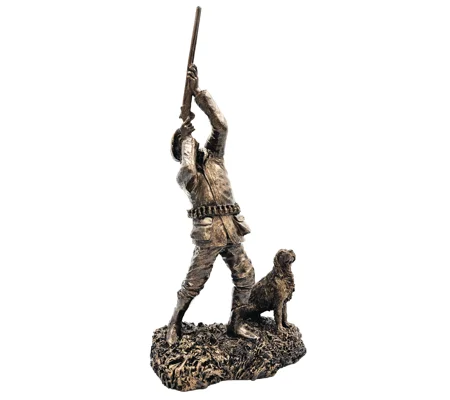 Patina Bronze Sculpture Highbird with Spaniel