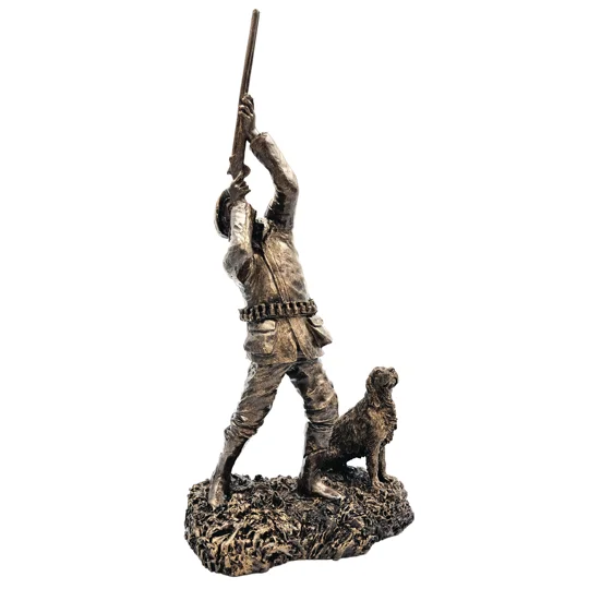 Patina Bronze Sculpture Highbird with Spaniel
