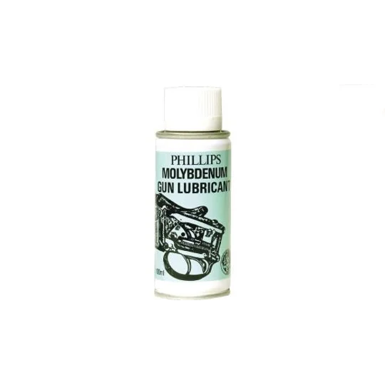 Phillips Molybdenum Gun Lubricant 100ml for lubricating and protecting shotgun, rifle and air rifle mechanisms.