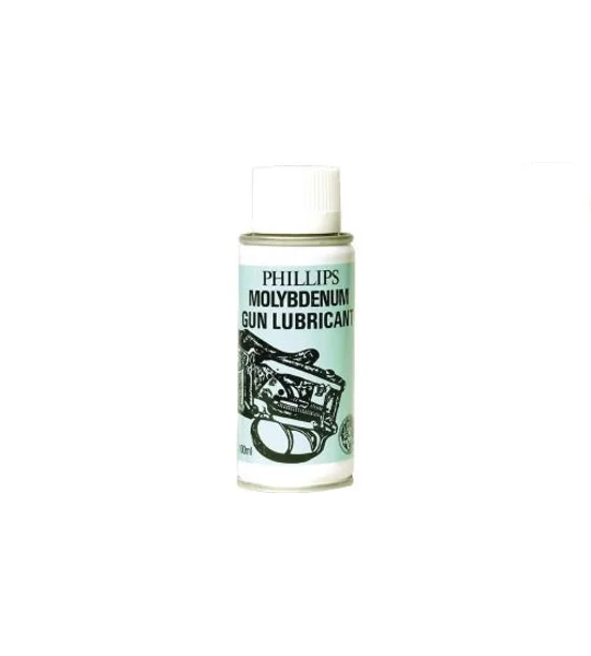Phillips Molybdenum Gun Lubricant 100ml for lubricating and protecting shotgun, rifle and air rifle mechanisms.
