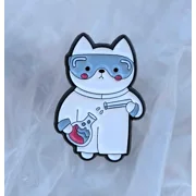 Lab Cat Enamel Badge