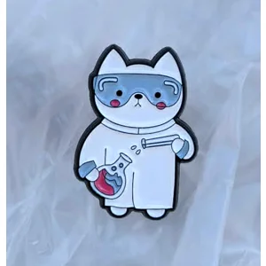 Lab Cat Enamel Badge