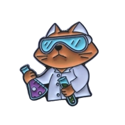 Lab Cat Enamel Badge