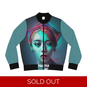 Fractured Art Collection yDkLtBlue Bag Abby Women's Bomber Jacket