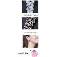 Luxury Zodiac Diamond Leaf Earrings