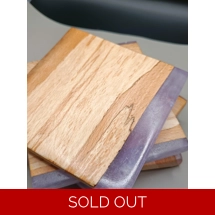 Set of 4 Resin and Wood Coas..