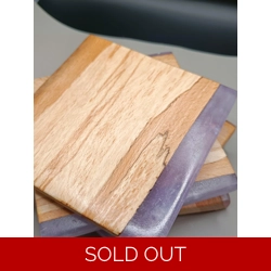 Set of 4 Resin and Wood Coasters | Handmade Epoxy Coasters | Rustic and Modern..