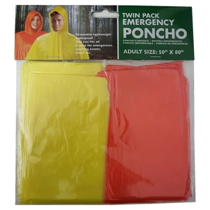 Prima Adult Waterproof Emergency Poncho 2 Pack