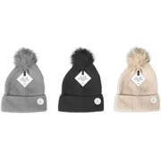 Farley Mill Ladies Super Soft Marl Pom Pom Ribbed Hat, Various Colours