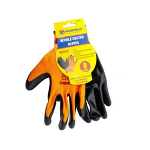 Marksman Nitrile Coated Orange Polyester Work Gloves Medium