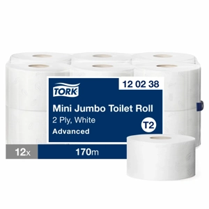 Tork Mini Soft Jumbo Basic Toilet Roll, 12 x 170m