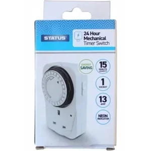 Status 24 Hour 13Amp Mechanical Plug In Timer Switch