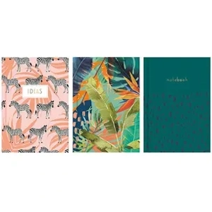 Just Stationery Wild Hardback Notebook Assorted, 3 Pack, Various Sizes