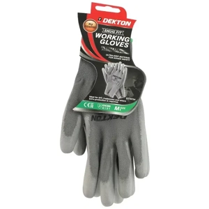 Dekton Snug Fit PU-Coated Grey Working Gloves, Various Sizes