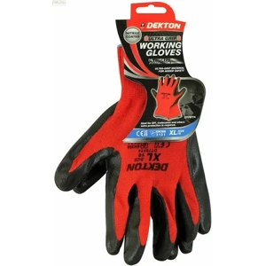 Dekton Heavy Duty Black/Red Latex Working Gloves, Various Sizes