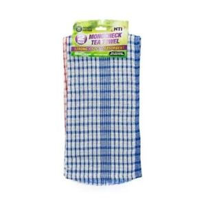 100% Cotton Monocheck Assorted Colour Tea Towel 2 Pack