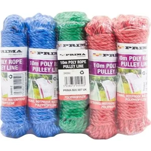 Prima 20m Poly Rope Pulley Line, Various Colours