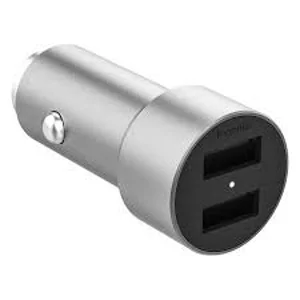 Dual USB Car Charger In Silver