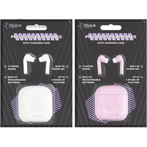 Ditstyle Pro Buds Earphones With Charging Case, Various Colours