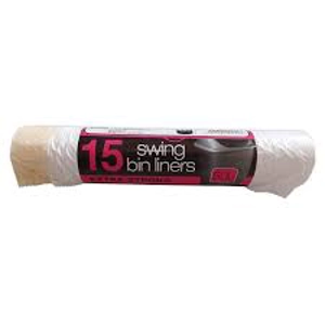 15 Swing Bin Liners Tie Handle 50L