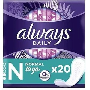 Always Dailies Normal Wrapped, 20 Pack