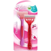 Velis Womens 6 Blade Disposable Razor 2 Pack