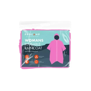 Procamp Pink Womens Reusable Waterproof Raincoat, Various Sizes