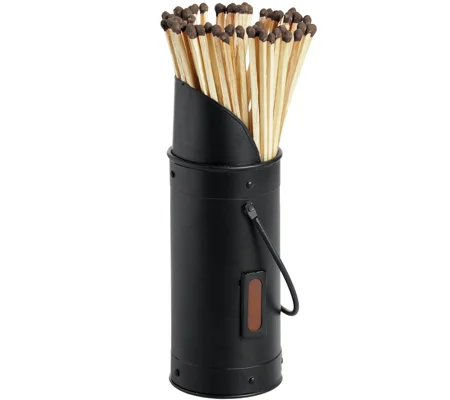 Black Matchstick Holder with 60 Matches