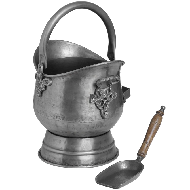 Additional Image for Antique Pewter Coal Bucket with Shovel
