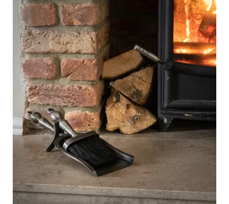 Hearth Tidy Set in Antique Pewter Effect Finish