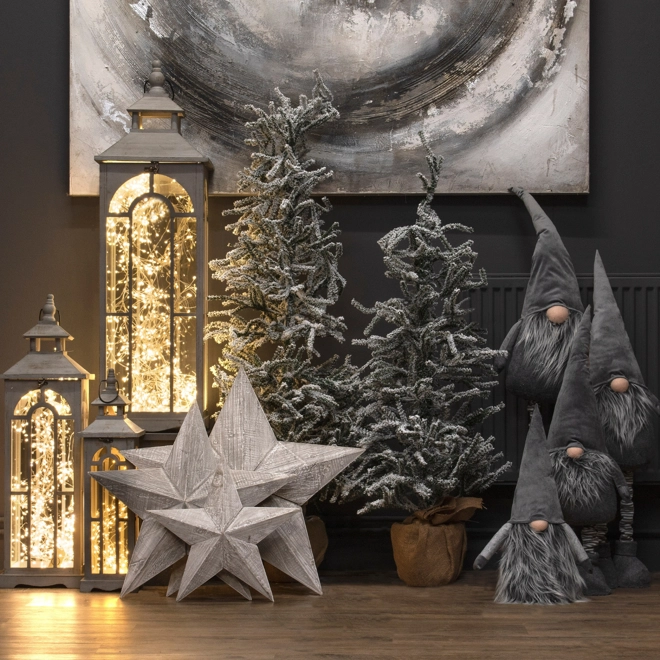 Additional Image for Set of Three Grey Wooden Stars