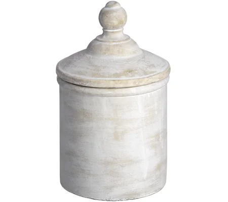 Large Antique White Cannister