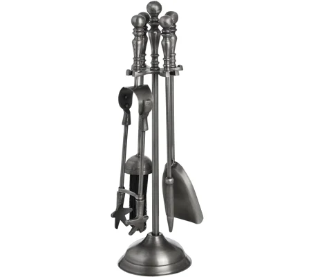 Traditional Companion Set In Antique Pewter