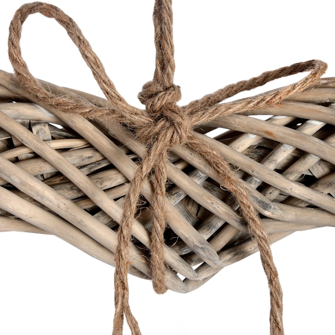 Additional Image for Brown Large Wicker Hanging Heart with Rope Detail