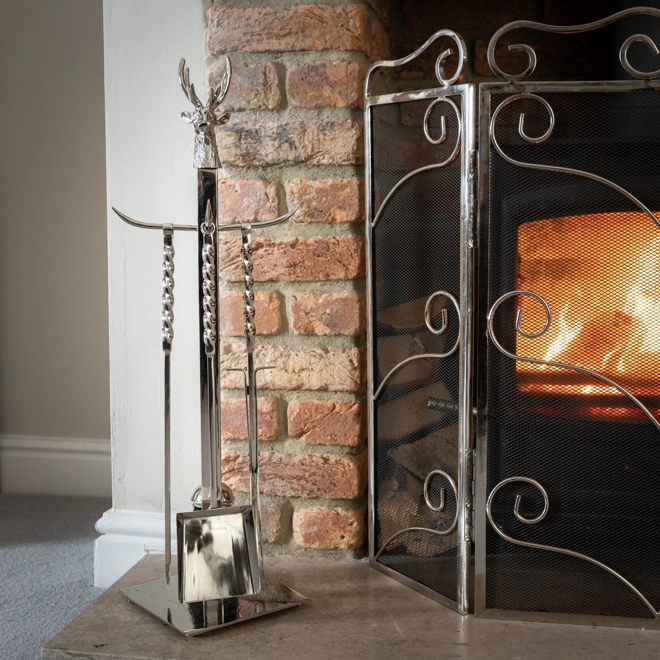 Additional Image for Hand Turned Stag Companion Set In Polished Nickel
