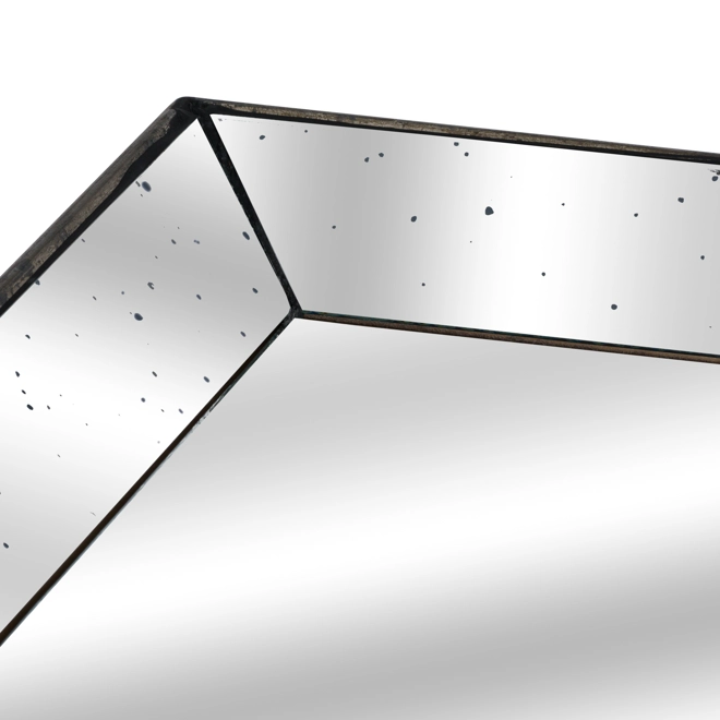 Additional Image for Astor Distressed Mirrored Square Tray W/Wooden Detailing Lge