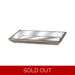 Astor Distressed Mirrored Tray With Wooden Detailing