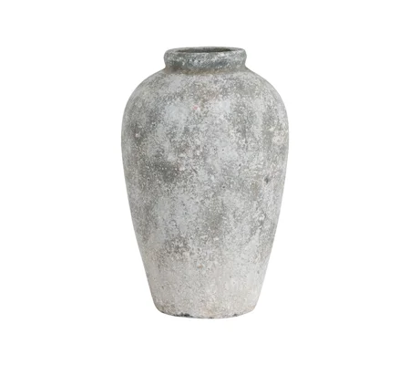 Aged Stone Tall Ceramic Vase