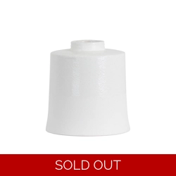 White With Grey Detail Large Cylindrical Ceramic Vase