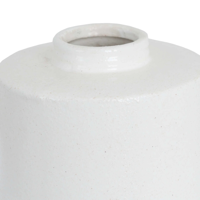 Additional Image for White With Grey Detail Large Cylindrical Ceramic Vase