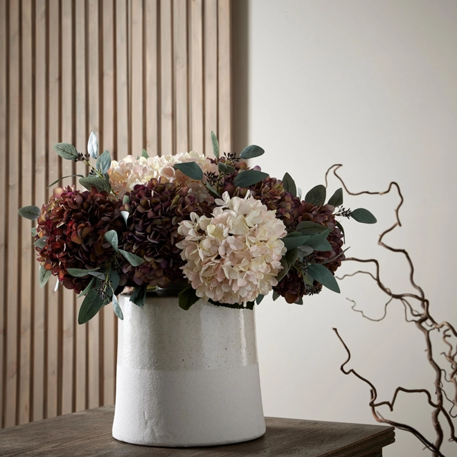 Additional Image for White With Grey Detail Large Cylindrical Ceramic Vase