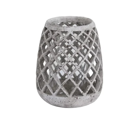 Large Conical Ceramic Lattice Hurricane Lantern