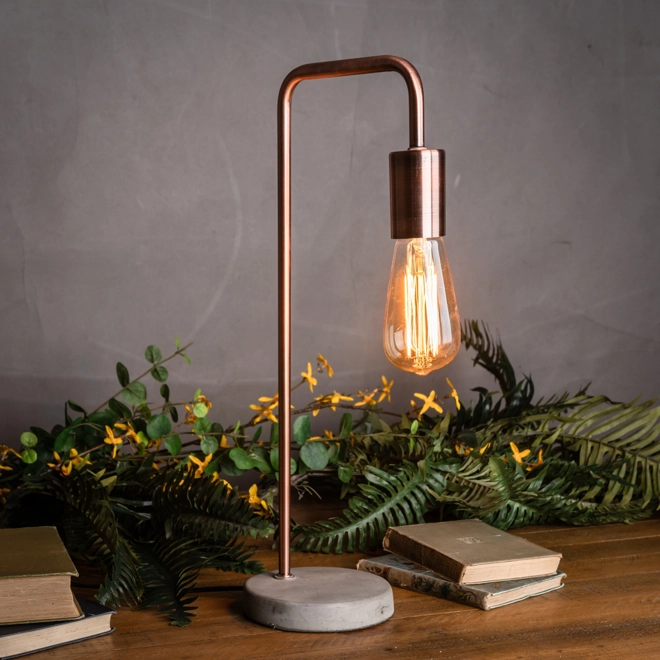 Additional Image for Copper Industrial Lamp With Stone Base