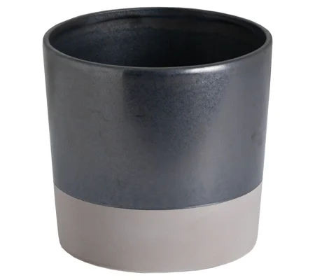 Large Metallic Grey Ceramic Planter