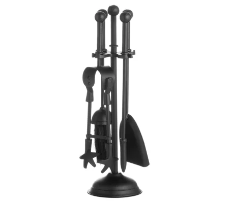 Ball Topped Companion Set In Black