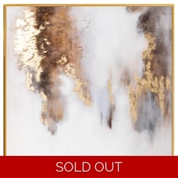 Metallic Soft Abstract Glass Image In Gold Frame