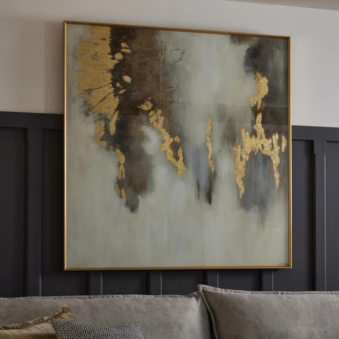 Additional Image for Metallic Soft Abstract Glass Image In Gold Frame